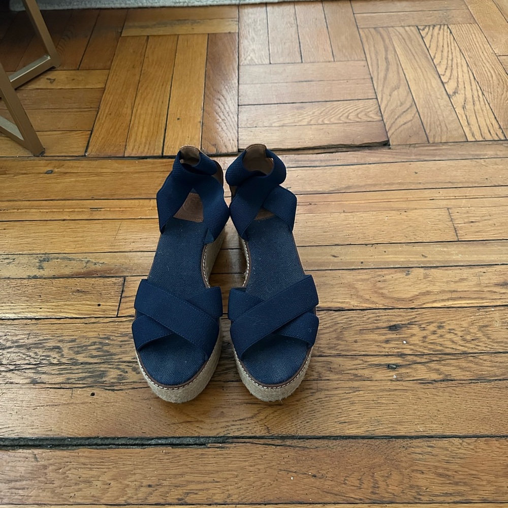 Tory Burch Navy Blue Espadrilles